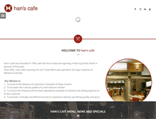 Tablet Screenshot of hanscafe.com.au